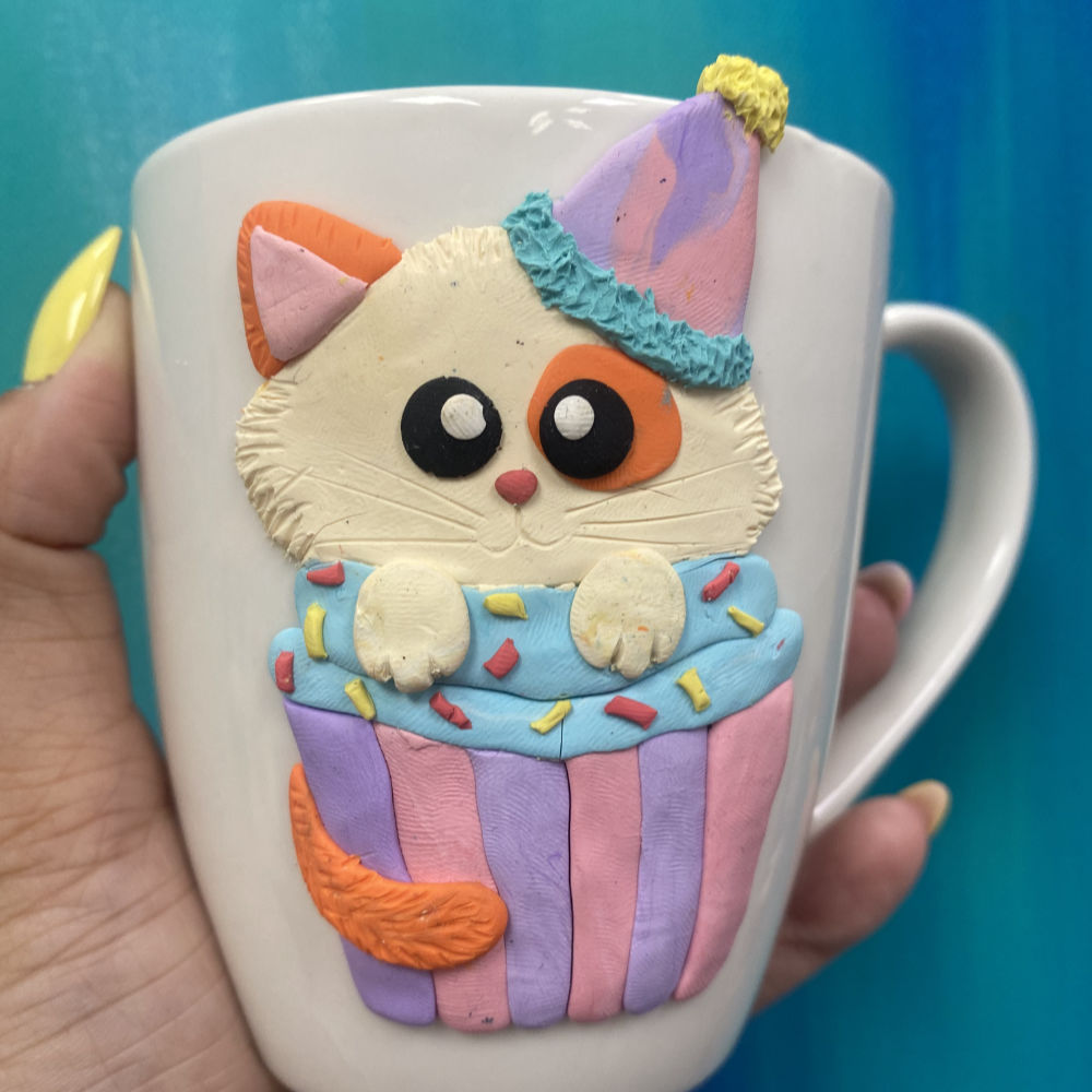 Polymer Clay on Cup