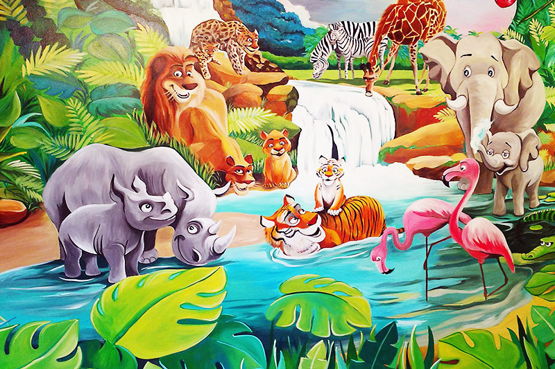 Animal Kingdom wall mural