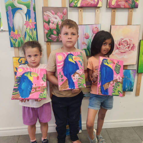 Acrylic painting by a 5 year old